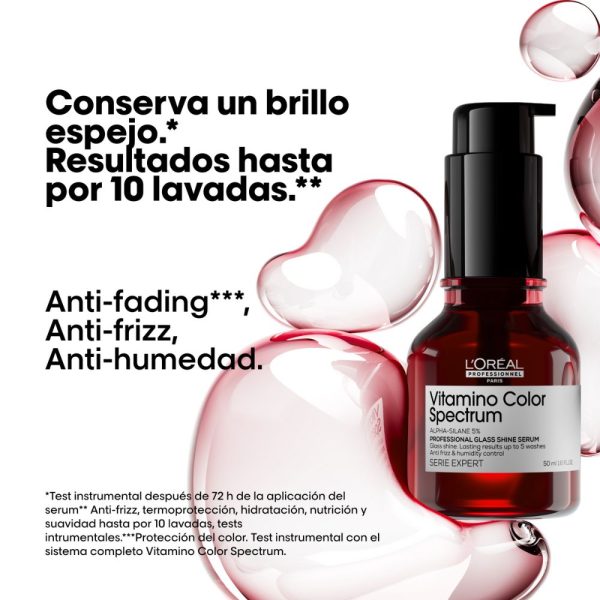 Sérum Anti-Frizz Vitamino Color Spectrum Glass Shine Protección del color 50 ml L'Oréal Professionnel - Imagen 4