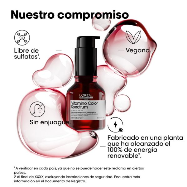Sérum Anti-Frizz Vitamino Color Spectrum Glass Shine Protección del color 50 ml L'Oréal Professionnel - Imagen 3