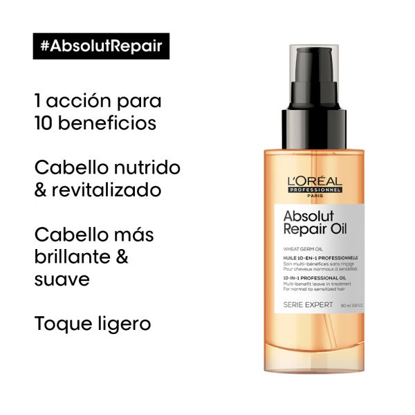 Aceite 10 en 1 Absolut Repair Cabello Dañado - L'Oréal Professionel 90 ml - Imagen 2