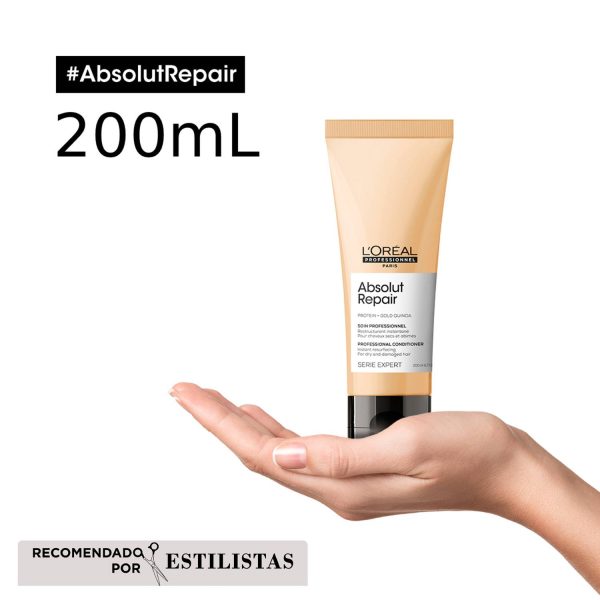 Acondicionador Absolut Repair Reparación Cabello Dañado- L'Oréal Professionel 200 ml - Imagen 4