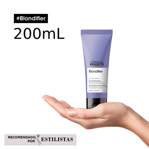 Acondicionador Blondifier Brillo Para Cabello Rubio - L'Oréal Professionel 200ml - Imagen 3