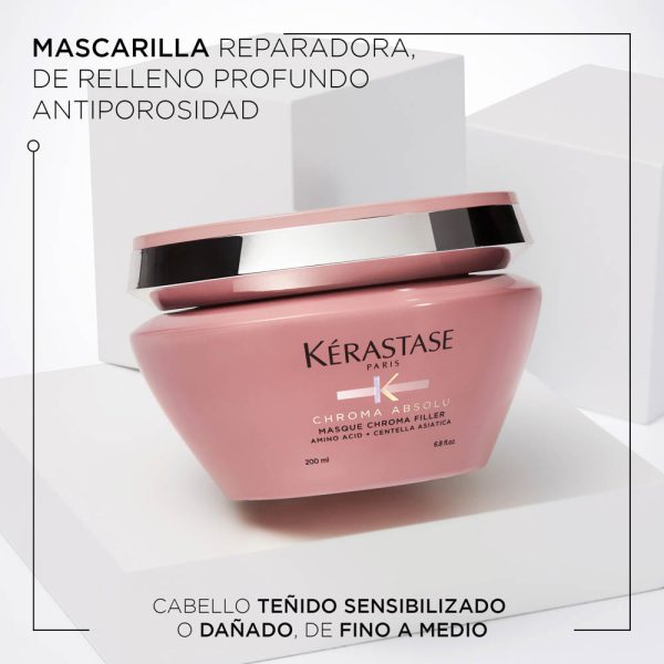 Mascarilla Kérastase Chroma Absolu Filler Anti Porosidad Cuidado del color 200ml - Imagen 2