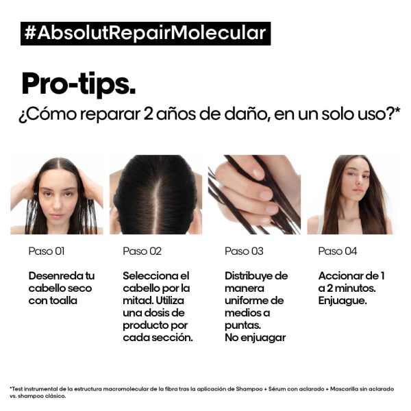 Mascarilla reparadora Leave-in Absolut Repair Molecular - L'Oréal Professionel 100 ml - Imagen 4