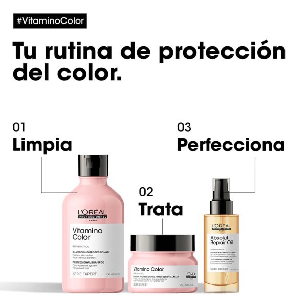 Mascarilla Vitamino Color Selladora de Color - L'Oréal Professionel 250 ml - Imagen 5