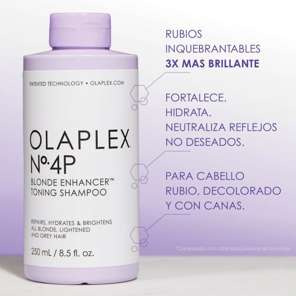 Shampoo Potenciador de Rubios OLAPLEX N°4P 250 ml - Imagen 2