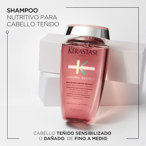 Shampoo Kérastase Riche Chroma Respect Nutrición Cabello con Color 250ml - Imagen 2