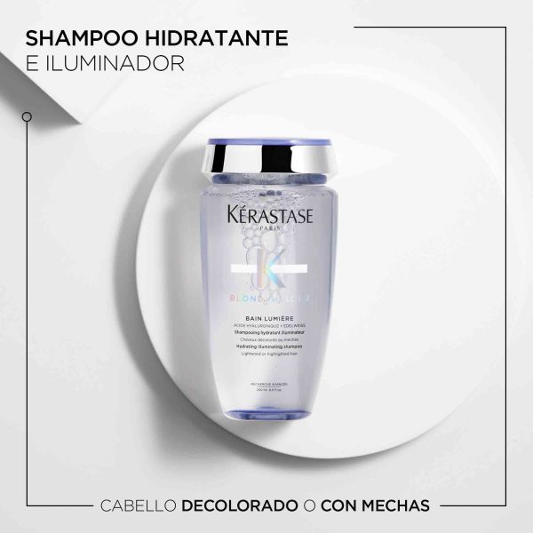 Shampoo Kerastase Blond Absolu Bain Lumiere Neutraliza Rubios o Decolorados 250ml - Imagen 2