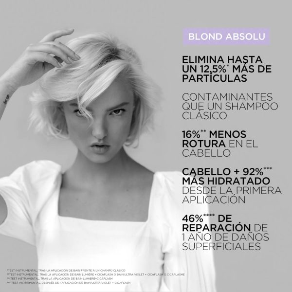 Shampoo Kerastase Blond Absolu Ultra Violet Neutraliza tonos Amarillos 250ml - Imagen 3